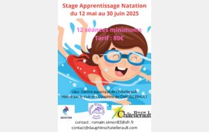 Stage d’Apprentissage Natation – Du 12 mai au 30 juin 2025 🏊♀️